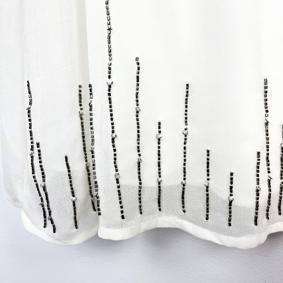 Sloane & Sadie Sleeveless White Beaded Blouse - Picture 7 of 10